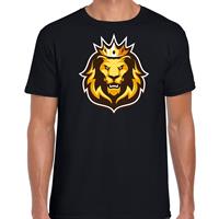 Bellatio Leeuwenkop met kroon koningsdag / EK / WK t-shirt zwart voor heren