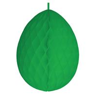 Hangdecoratie honeycomb paasei groen van papier 30 cm -