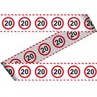 Folat afzetlint 20 Jaar verkeersbord 15 meter wit/rood
