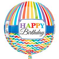 DeBallonnensite Orbz Happy Birthday Bright Stripe