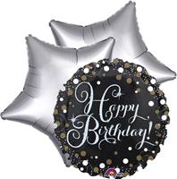 DeBallonnensite Ballon toefje happy birthday black