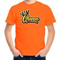 Bellatio Oranje Koningsdag Queen t-shirt voor kinderen