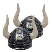 2x stuks viking verkleed helm met hoorns -