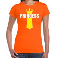 Bellatio Koningsdag t-shirt Princess met kroontje oranje voor dames