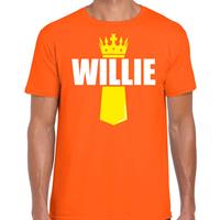 Bellatio Koningsdag t-shirt Willie met kroontje oranje voor heren