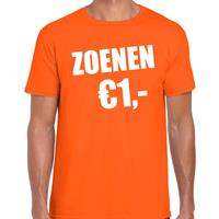 Bellatio Koningsdag t-shirt zoenen 1 euro oranje voor heren