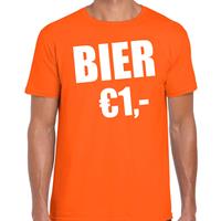 Bellatio Koningsdag t-shirt bier 1 euro oranje voor heren