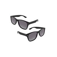6x stuks hippe zonnebril met zwart montuur -