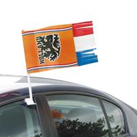 Oranje artikelen 2x Oranje Holland autovlag voetbal supporter 30x35 cm -