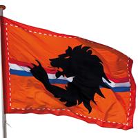 Oranje artikelen 2x Mega oranje Holland stadion vlag met leeuw 300x200 cm - Oranje straatversiering -