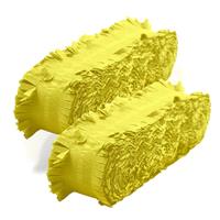 Folat Set van 2x stuks feest/verjaardag versiering slingers geel 24 meter crepe papier -