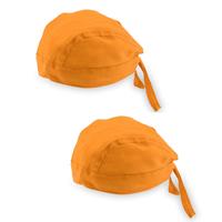 2x stuks oranje party bandana voor volwassenen