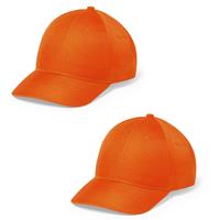 10x stuks oranje 6-panel baseballcap voor volwassenen