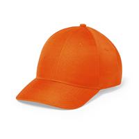 Oranje 6-panel baseballcap voor volwassenen
