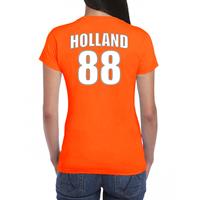 Bellatio Oranje supporter t-shirt met rugnummer 88 - Holland / Nederland fan shirt voor dames