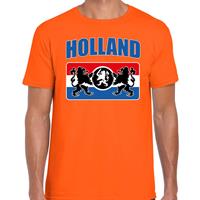 Bellatio Oranje t-shirt Holland / Nederland supporter Holland met een Nederlands wapen EK/ WK voor heren