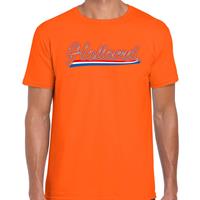 Bellatio Oranje t-shirt Holland / Nederland supporter Holland met Nederlandse wimpel EK/ WK voor heren