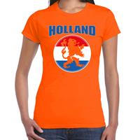 Bellatio Oranje t-shirt Holland / Nederland supporter Holland met oranje leeuw EK/ WK voor dames