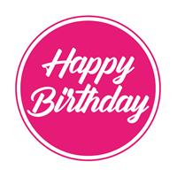 Bellatio 10x stuks bierviltjes/onderzetters Happy Birthday fuchsia roze 10 cm -