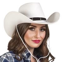 4x stuks witte verkleed cowboyhoed Wichita voor dames