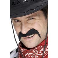 Smiffys 6x stuks cowboy verkleed snor -