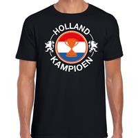 Bellatio Zwart t-shirt Holland / Nederland supporter Holland kampioen met beker EK/ WK voor heren