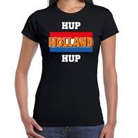 Bellatio Zwart t-shirt Holland / Nederland supporter hup Holland up EK/ WK voor dames