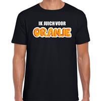 Bellatio Zwart t-shirt Holland / Nederland supporter ik juich voor oranje EK/ WK voor heren