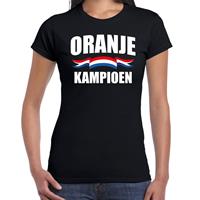 Bellatio Zwart t-shirt Holland / Nederland supporter zwart kampioen EK/ WK voor dames