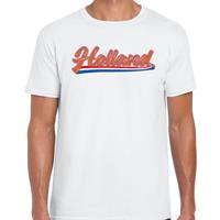 Bellatio Wit t-shirt Holland / Nederland supporter Holland met Nederlandse wimpel EK/ WK voor heren