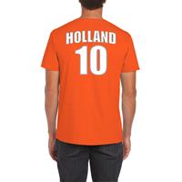 Bellatio Oranje supporter t-shirt met rugnummer 10 - Holland / Nederland fan shirt voor heren