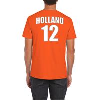 Bellatio Oranje supporter t-shirt met rugnummer 12 - Holland / Nederland fan shirt voor heren