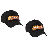 Bellatio 4x stuks holland fan pet / cap zwart voor volwassenen