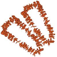 Folat Pakket van 4x stuks oranje voetbal Hawaii kransen/slingers -
