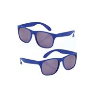 4x stuks voordelige blauwe party zonnebril -