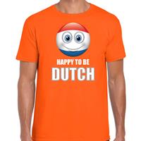 Bellatio Nederland emoticon Happy to be Dutch landen t-shirt oranje heren -