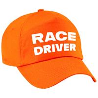 Bellatio Race driver / auto coureur verkleed pet oranje voor kinderen