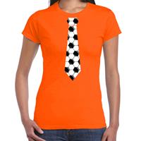 Bellatio Oranje t-shirt Holland / Nederland supporter voetbal stropdas EK/ WK voor dames