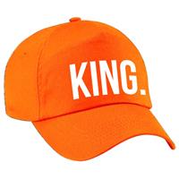 Bellatio King pet / cap oranje met witte bedrukking voor heren