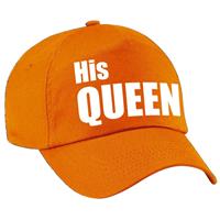 Bellatio His Queen pet / cap oranje met witte letters dames -
