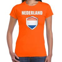 Bellatio Schild Holland / Nederland supporter t-shirt oranje voor dames