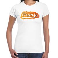 Bellatio Wit t-shirt Holland / Nederland supporter van oranje EK/ WK voor dames