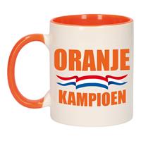 Bellatio Oranje kampioen mok/ beker oranje wit 300 ml -