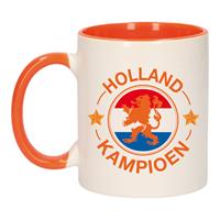 Bellatio Holland kampioen leeuw mok/ beker oranje wit 300 ml -