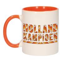 Bellatio Holland kampioen mok/ beker oranje wit 300 ml -