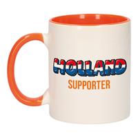 Bellatio Holland supporter popart mok/ beker oranje wit 300 ml -