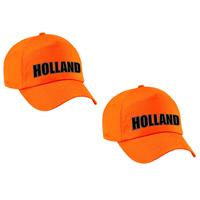 Bellatio 2x stuks oranje supporter pet / cap Holland fan voor het Ek / Wk voor kinderen