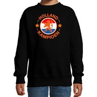 Bellatio Holland kampioen met leeuw zwarte sweater / trui Holland / Nederland supporter EK/ WK voor kinderen