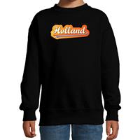 Bellatio Holland met Nederlandse wimpel zwarte sweater / trui Holland / Nederland supporter EK/ WK voor kinde (110/116) -