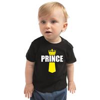 Bellatio Koningsdag t-shirt Prince met kroontje zwart voor babys 62 (1-3 maanden) -